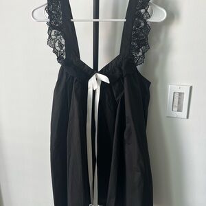 Edikted Black and White Lace Detail Dress